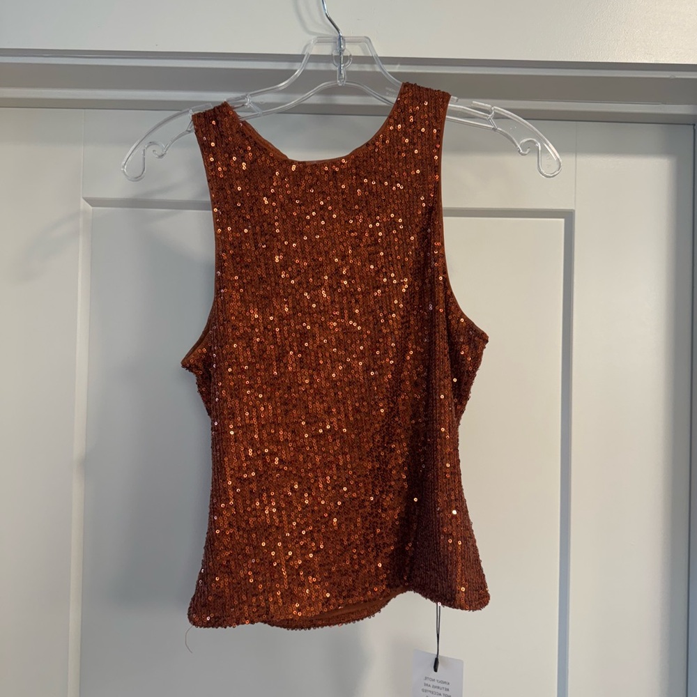 superdown Copper Sequin Tank Top